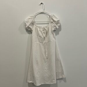 White Puff Sleeve Summer Dress